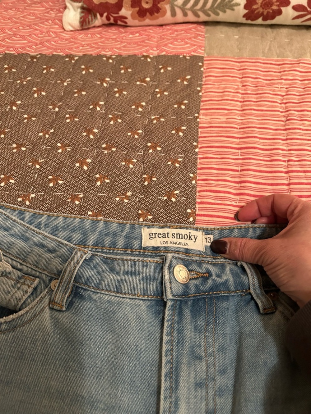 Great Smoky Los Angeles Jeans Light Blue Wide-Leg Distressed Women's Jeans - Picture 5 of 10